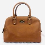 A Michael Kors Brown Mid-Size Leather Shoulder Bag. Textured finish with gilded touches. Comes