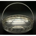 An Antique Albert Edward Jones 925 Silver Basket Bowl. Diameter handle with ornate and pierced upper