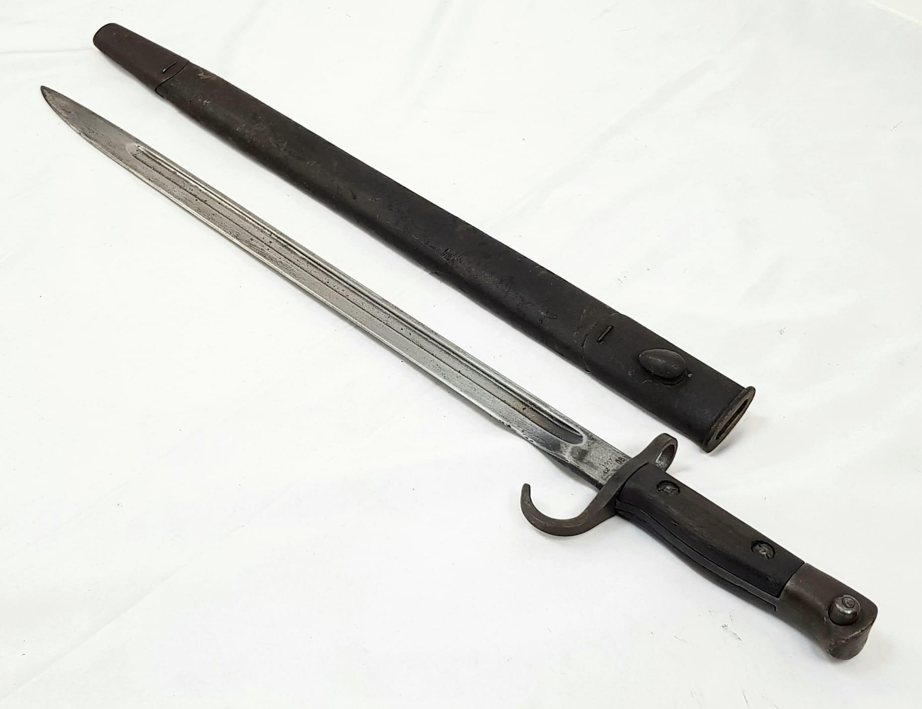 WW1 British 1907 Pattern Hooked Quillion Bayonet Dated 1908 Sanderson.