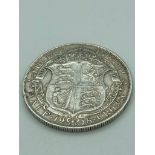 SILVER HALF CROWN 1918 in very/extra fine condition. Having clear detail to both sides.
