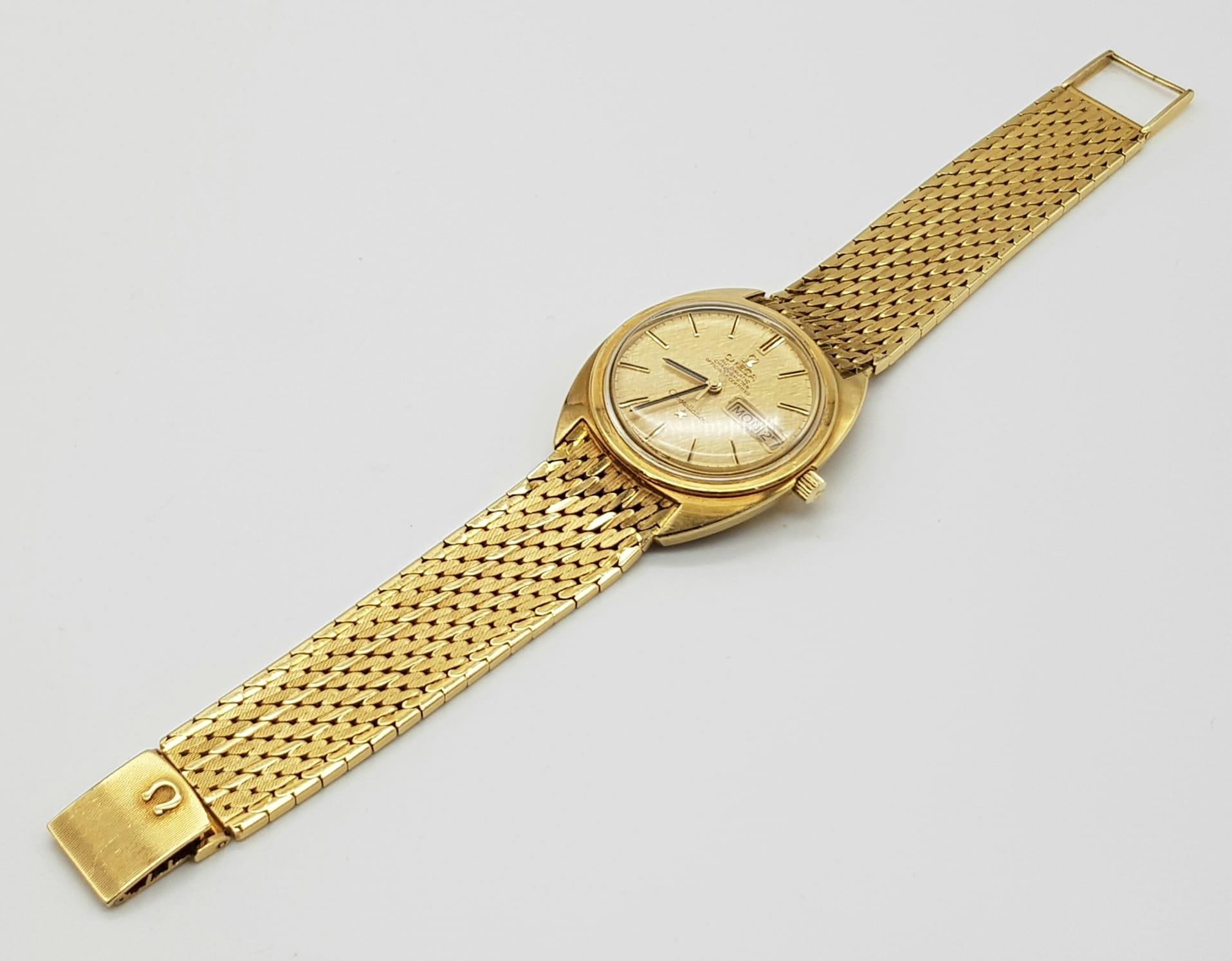 A Vintage 18K Solid Gold Omega Constellation Automatic Gents watch. Solid gold strap and case - - Image 3 of 12