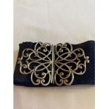 Vintage SILVER NURSES BUCKLE and belt. Having attractive filigree open work design .Clear hallmark