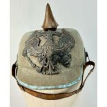 WW1 Imperial German Army Prussian M15 Pickelhaube Uniform Helmet. A felt constructed example with