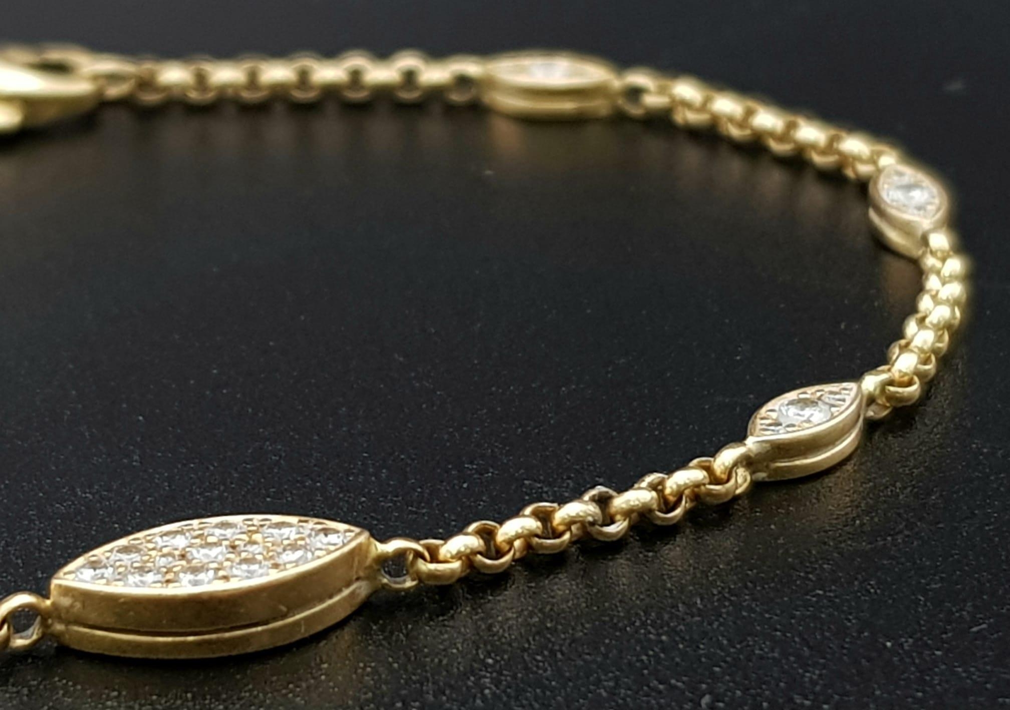 A Chopard 18k Gold and Diamond Bracelet. 18cm. 5.38g total weight. Ref: 11748 - Image 4 of 7