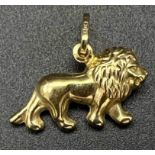 9K YELLOW GOLD LION CHARM 1G