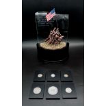 A Danbury Mint - Iwo Jima 75th Anniversary Coin Sculpture. A dramatic sculpture of the impressive