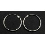 9K WHITE GOLD MINI HOOP SLEEPER EARRINGS 0.4G