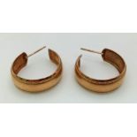 A Vintage Pair of 9K Gold Yellow Hoop Earrings. No backs. 1.81g total weight.