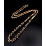 9K 2 COLOUR ROPE NECKLACE, 44CM IN LENGTH. WEIGHS 5G