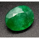 A 5.20 Ct Faceted Emerald. Oval Shape. Colour enhanced. GLI Certified.