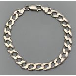 A Sterling Silver Flat Curb Bracelet. 18cm. 15.7g