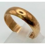 A Vintage 9K Rose Gold Band Ring. Size S. 4.78g