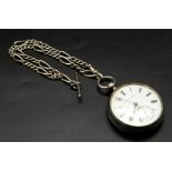 An Antique Sterling Silver Elgin National Watch Co. Pocket Watch. Hallmarks for Birmingham 1878. 5cm