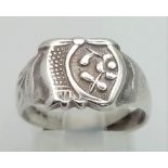 Vintage Silver Oriental Ring Size N, Impressed Marks on underside of crown. Crown measures 1cm