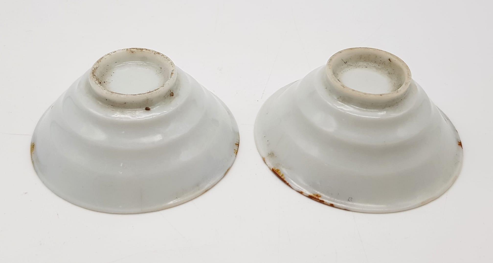 A Pair of Antique Bone China Chinese Cups circa 1720s. 6.5cm in diameter and 2.5cm tall. - Image 4 of 4