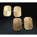 9k yellow gold engraved cufflinks 9.6g