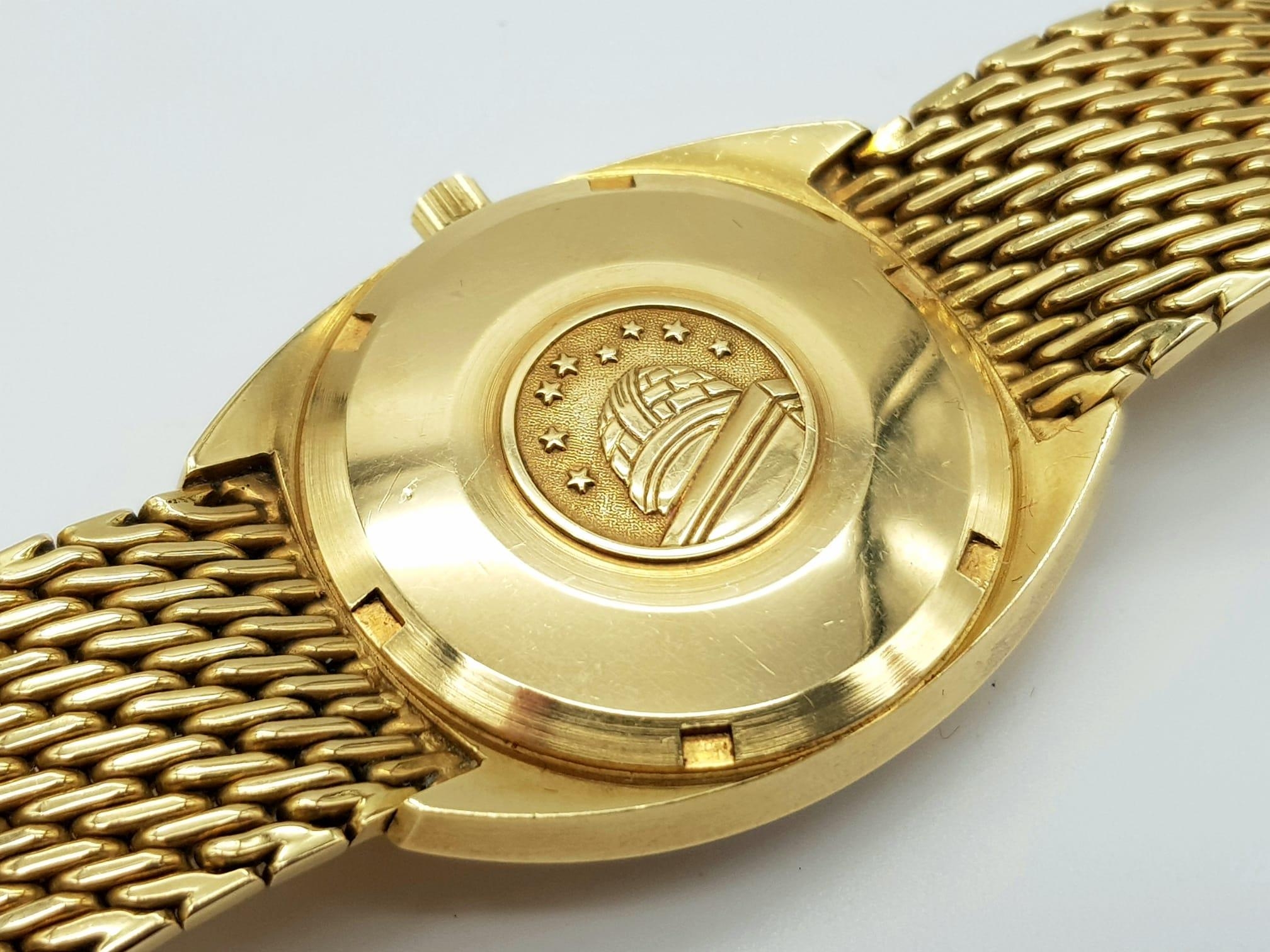 A Vintage 18K Solid Gold Omega Constellation Automatic Gents watch. Solid gold strap and case - - Image 9 of 12