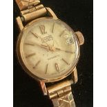 Vintage GOLD PLATED ‘ALLAINE’ Ladies Automatic Wristwatch. 25 jewels Swiss made. Expandable Rolled