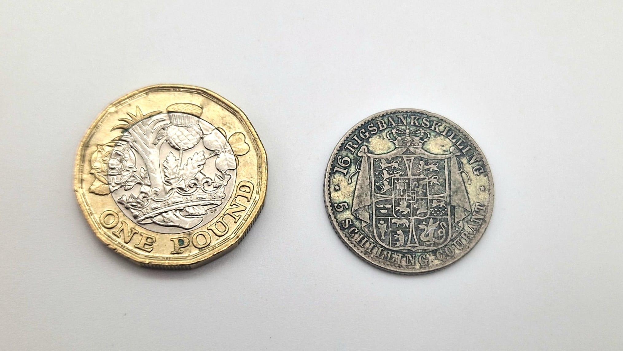 A Denmark Prince Christian VIII 1842 5 Schilling Silver Coin. - Image 5 of 6