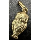 9K YELLOW GOLD OWL CHARM 0.5G