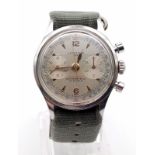 A VINTAGE LEMANIA DOUBLE CHRONOGRAPH , MANUAL MOVEMENT . GWO 32mm