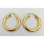 9K YELLOW GOLD HOOP EARRINGS 3.2G