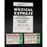 A New Musical Express poll winners concert programme and two tickets for Sunday 1st May 1966 at