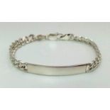 STERLING SILVER CURB IDENTITY ID BRACELET 21.2G