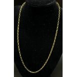 A 9K Yellow Gold Oval Link Necklace. 50cm. 7.88g.