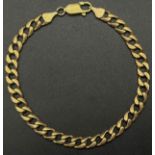 A Vintage 9K Rose Gold Flat Curb Link Bracelet. 22cm. 18.15g