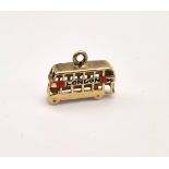 9K YELLOW GOLD DOUBLE DECKER BUS CHARM 1G