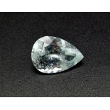 A 16.48ct Natural Aquamarine Gemstone. Faceted pear-shape. ITLGR Certified