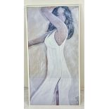 A Framed Art Print, Le Deshabille by Dothy. H101cm x W51cm.