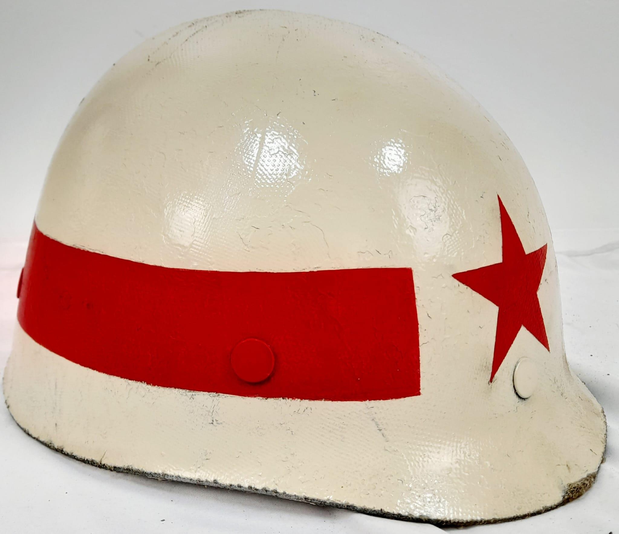 Vietnam War Era. US M1 Helmet liner used by the North Vietnamese Army Military Police. - Image 2 of 6