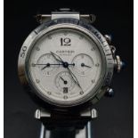 A Cartier Pasha Chronograph Gents Watch. Stainless steel strap and case - 38mm. Automatic