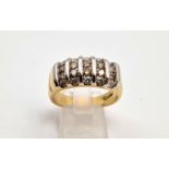 14K YELLOW GOLD DIAMOND SET BAND RING. 1CT DIAMOND. TOTAL WEIGHT 8.8G SIZE U