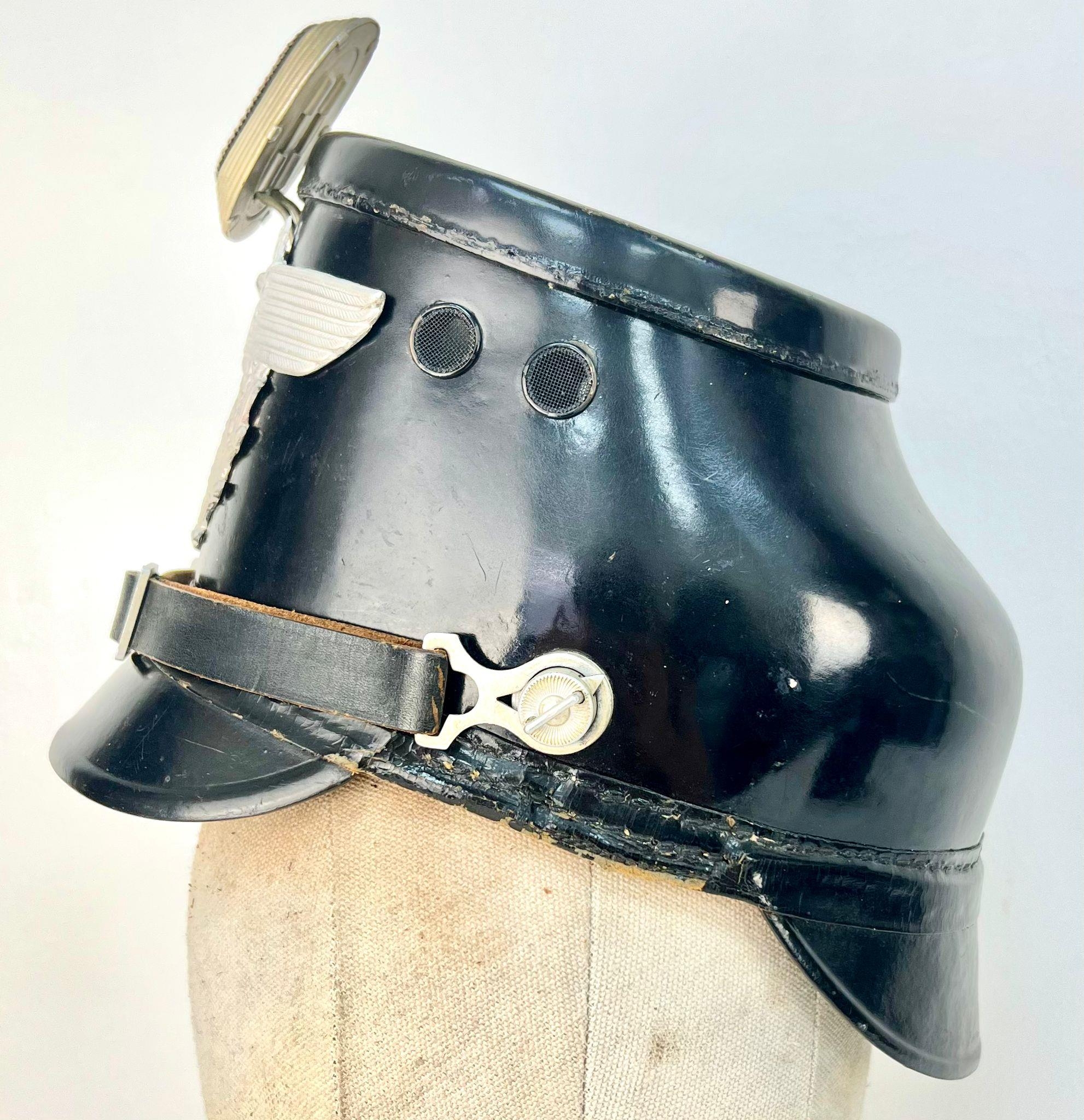 WW2 German Auxiliary Municipal Police Shako Helmet. - Image 4 of 5