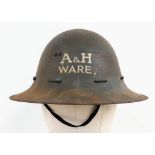 Scarce WW2 Home Front Fire Guard’s Zuckerman Steel Helmet Attributable to the Allen & Hanburys