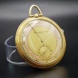 A Rare 18K Gold Art Deco Style Vacheron and Constantin Pocket Watch. Copper and gold coloured dial