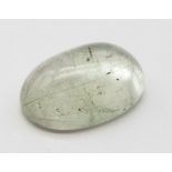 8.30 Ct Rutile Quartz. Colorless. Oval Cabochon. Comes with GLI Certificate.