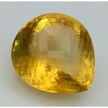 A 120.55ct Large Citrine Gemstone - AAA Grade. Pear-shaped. Comes with ITLGR certification.