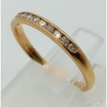 9K YELLOW GOLD DIAMOND BAND RING 0.20CT 1.8G