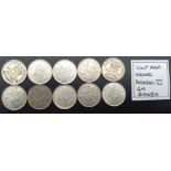 Ten High Grade George VI Sixpence Silver Coins. S4084.