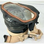 WW2 Civilian Respirator Gasmask in Original Card Box with Cloth Cover. Lid of box marked by