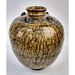 Antique Momo Yama Period Japanese Tea storage Jar, or Chatsubo. Made in the Tamba Yaki Kilns,