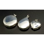 3 X STERLING SILVER LOCKETS 11.2G