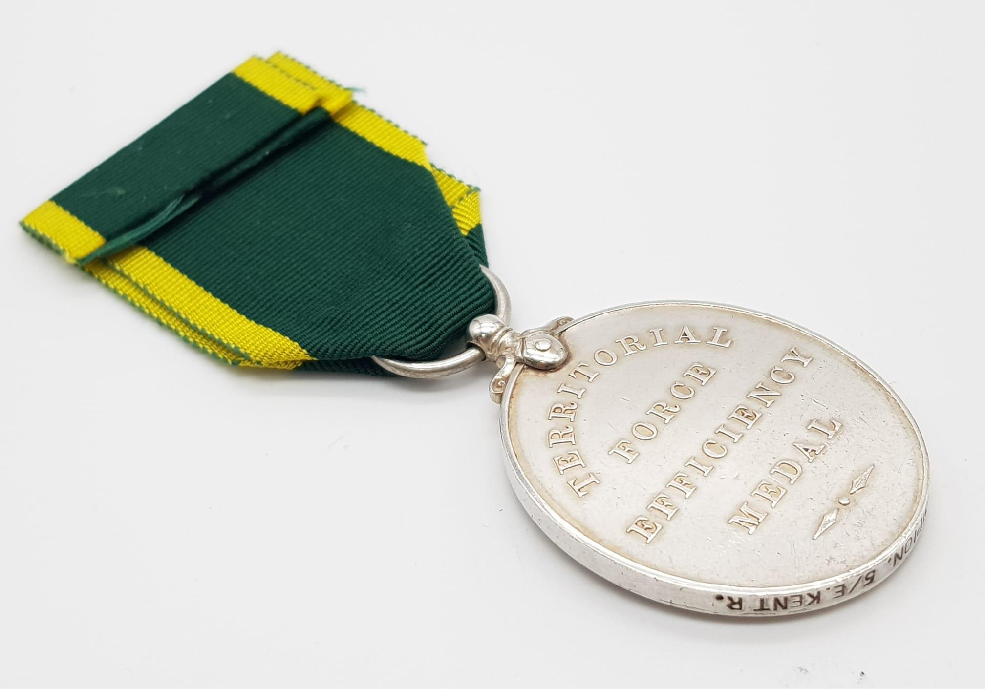 Territorial Force Efficiency Medal GVR named to 240017 Private E Champion, 5/E Kent R (5th - Image 2 of 9