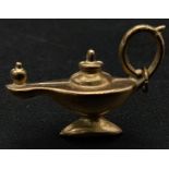 9K YELLOW GOLD ALLADIN LAMP CHARM 1.6G