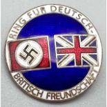 3rd Reich German-British Friendship Badge. Maker Deschler & Sohn. Some forums suggest it may be post