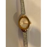 Stunning SEKONDA Quartz 2924 jewelled ladies wristwatch. Having crystal bracelet with oval Rose gold